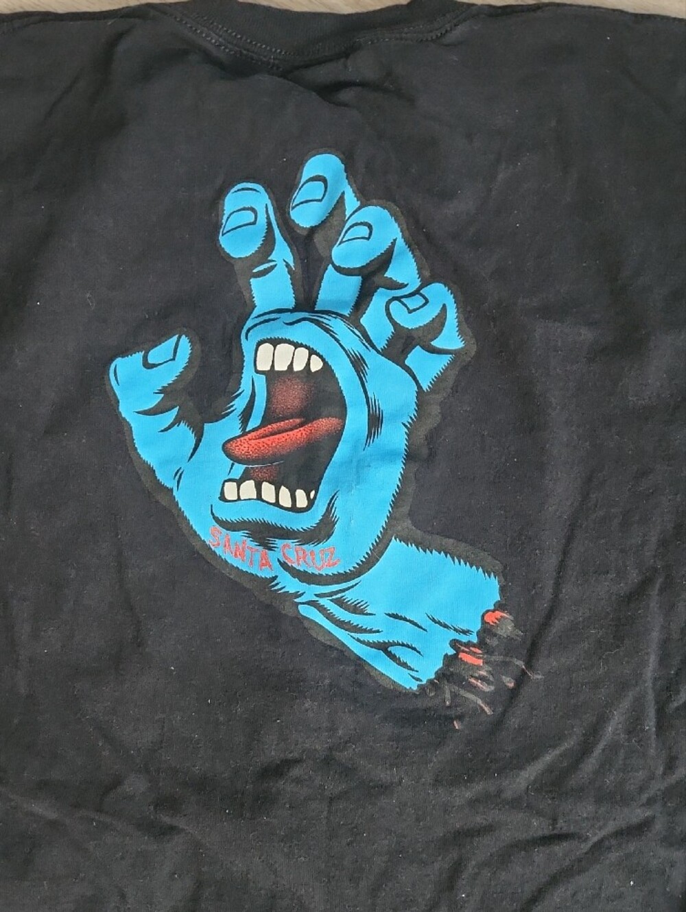 Santa Cruz Skateboards Black Graphic Crew Neck T-Shirt with Screaming Hand Logo - Picture 6 of 6